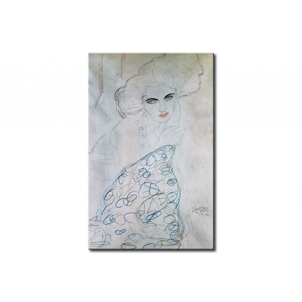Schilderij  Gustav Klimt: Studie Zu Einem Damenporträt