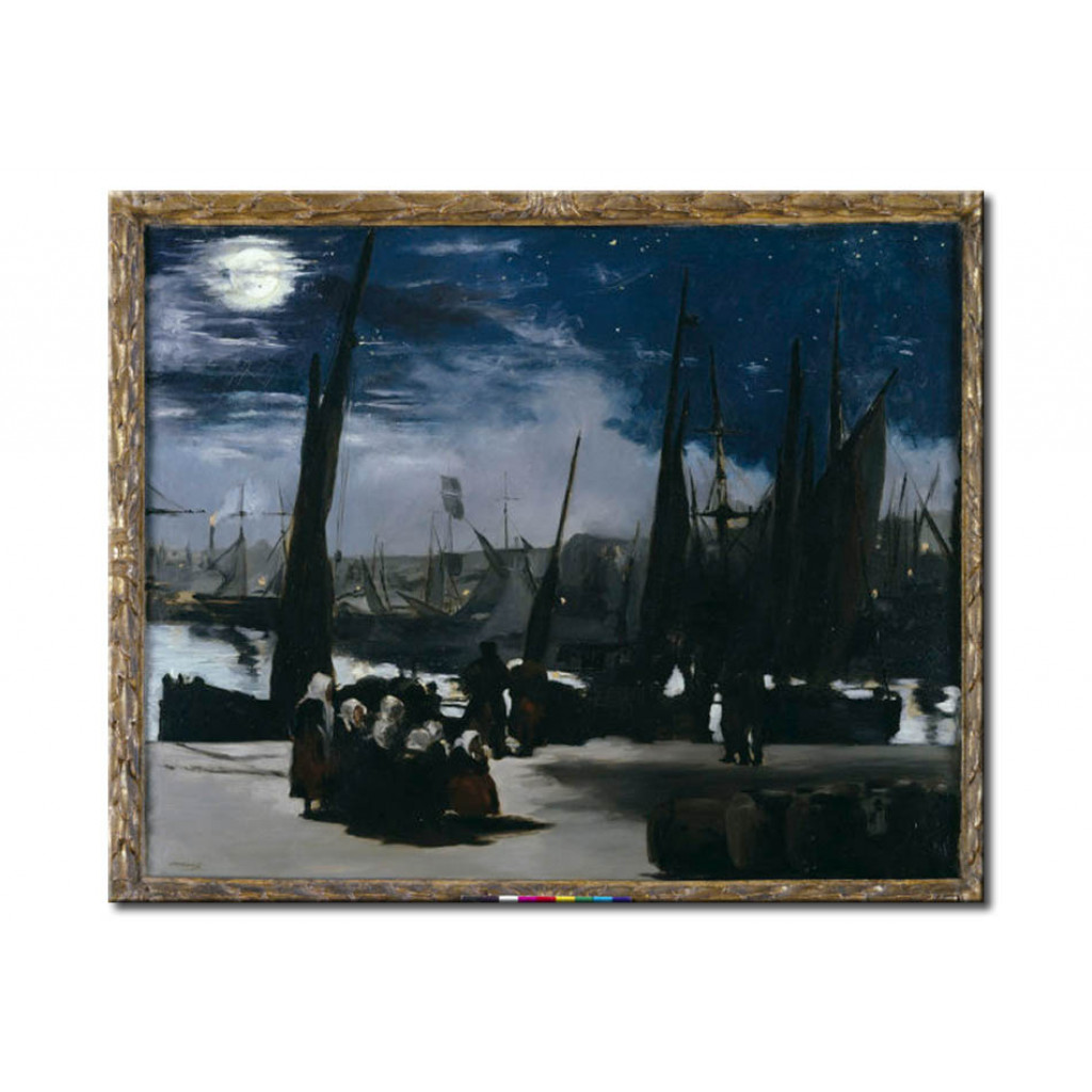 Schilderij  Edouard Manet: Clair De Lune Sur Le Port De Boulogne