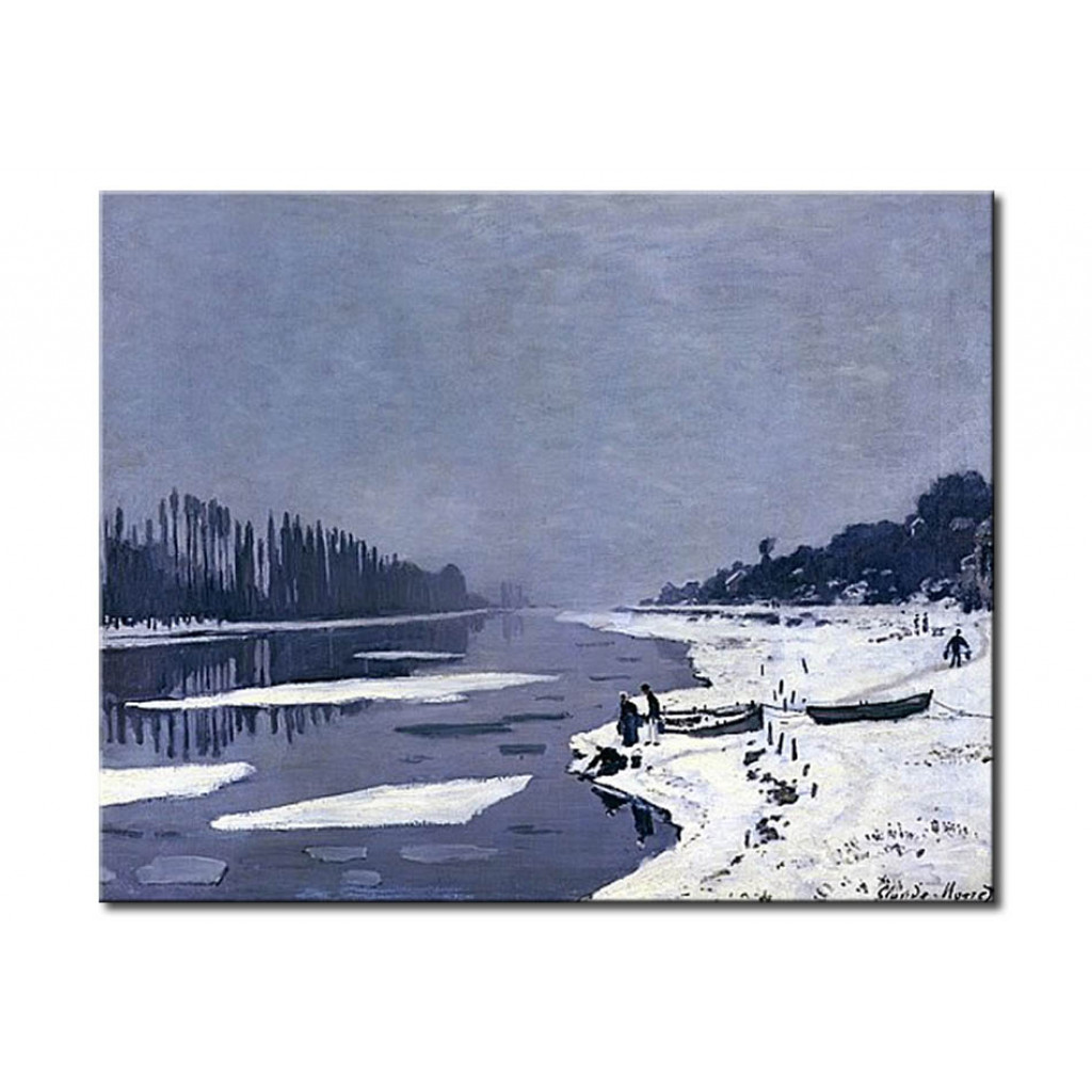 Schilderij  Claude Monet: Ice On The Seine At Bougival