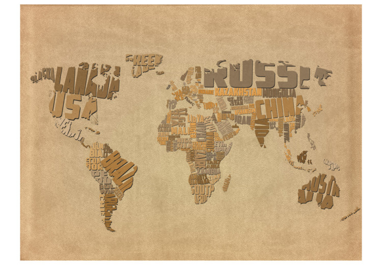 Fototapeta Mapa odkrywców - mapa świata z podpisami krajów do pokoju nastolatka 59959 additionalImage 1