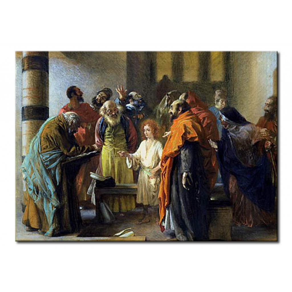 Schilderij  Adolph Von Menzel: Twelve-year Old Jesus In The Temple