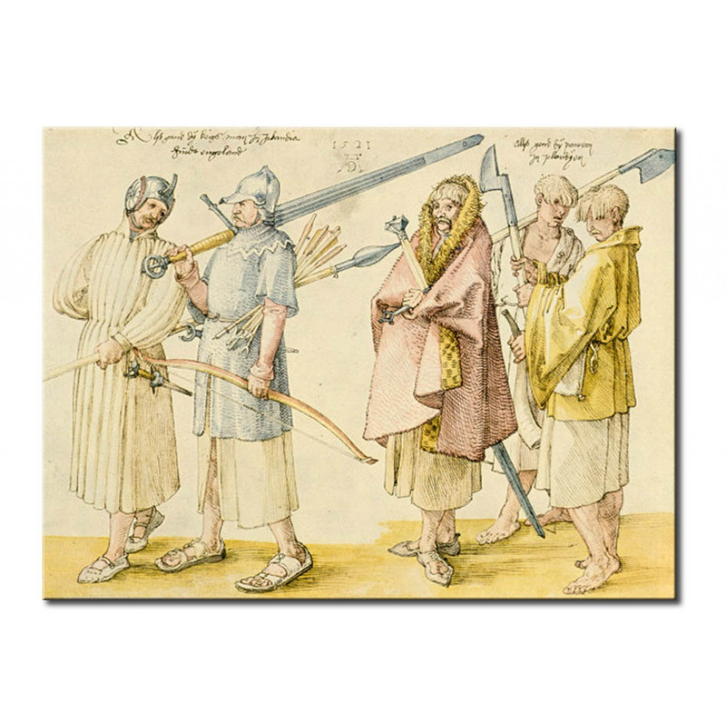 Schilderij  Albrecht Dürer: Irish Soldiers And Farmers