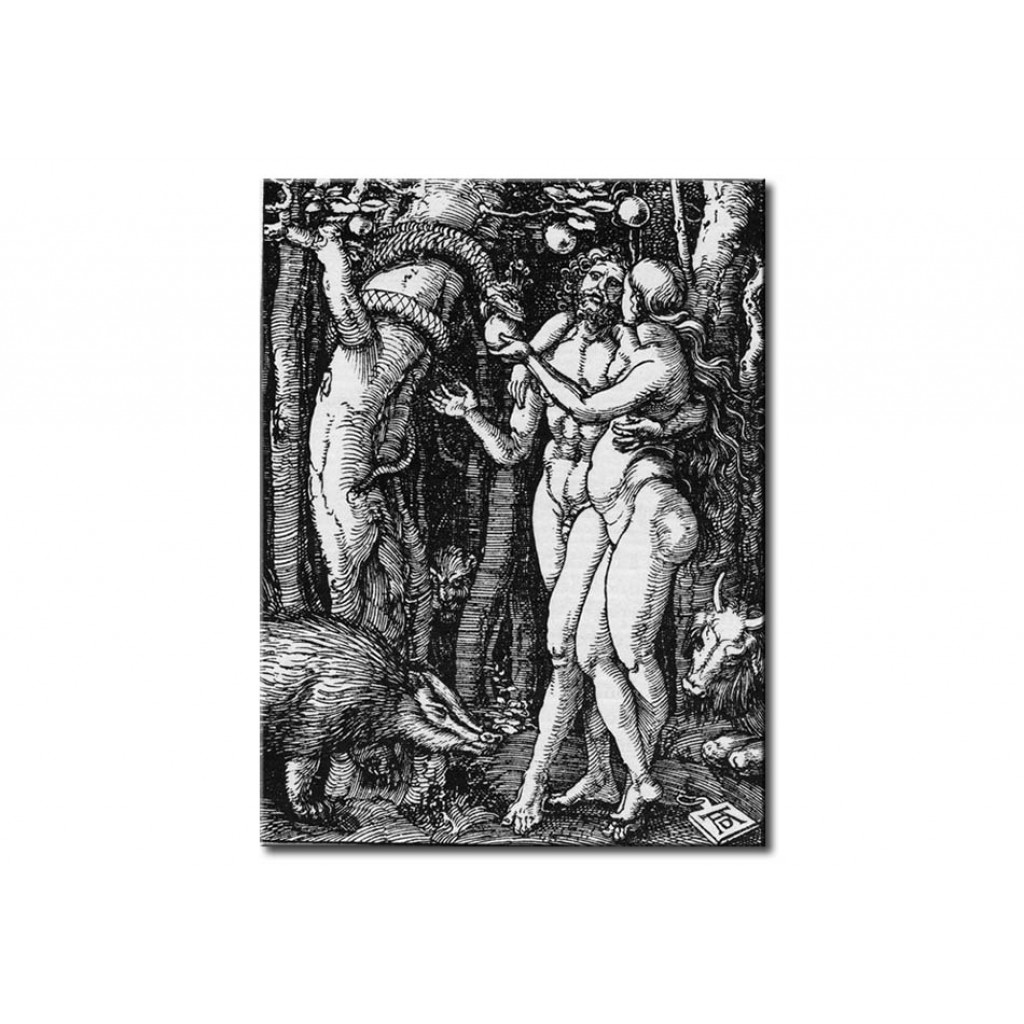 Schilderij  Albrecht Dürer: Adam And Eva In Paradise