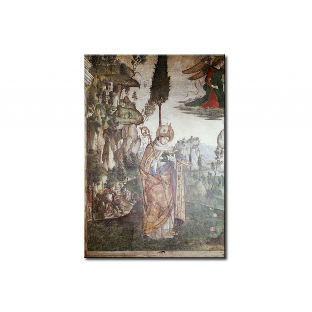 Schilderij  Pinturicchio: St. Bernard Of Siena With Two Saints