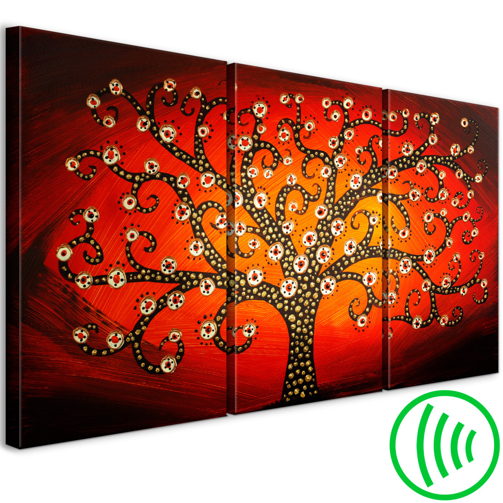 Schilderij  Abstract: Pauwenboom - Een Abstract Geïnspireerd Op Het Werk Van Gustav Klimt