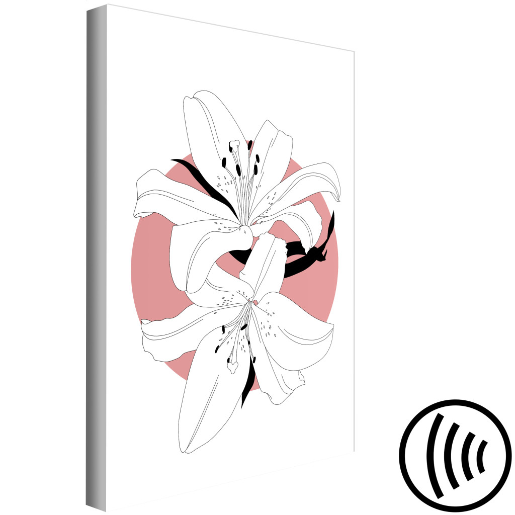 Schilderij  Florale Motieven: Lilies In Circle (1 Part) Vertical
