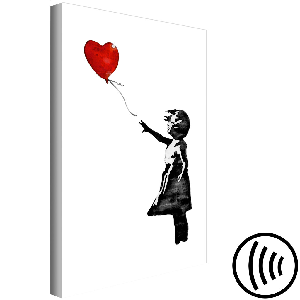 Pintura Em Tela Banksy: Girl With Balloon (1 Part) Vertical