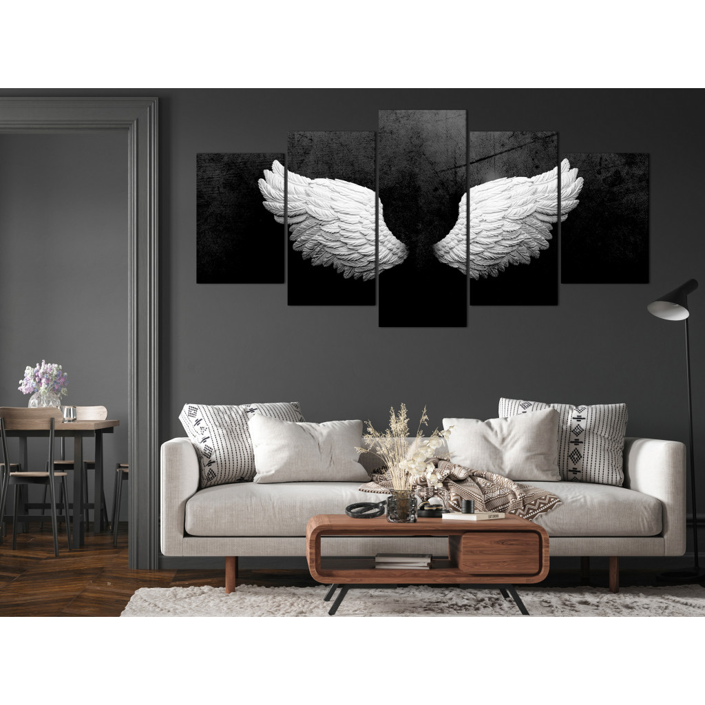 Quadro Em Tela Feathered Wings (5 Parts) Wide
