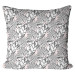 Mikrofiberkudda Leafy mauresque - black and white floral pattern in linear style cushions 146869