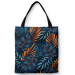 Shoppingväska Mysterious bushes - blue and orange leaf motif 147469