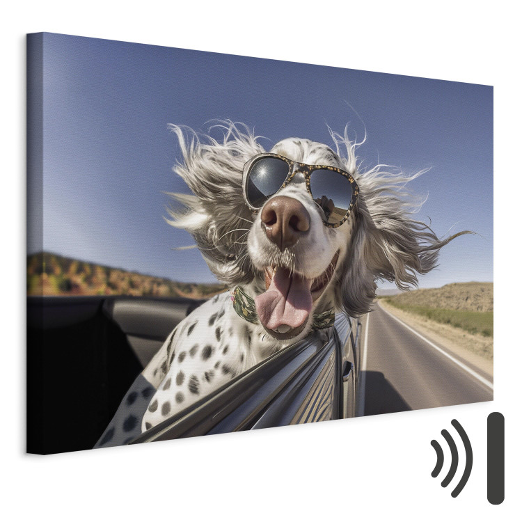 Målning AI English Setter Dog - Animal With Glasses Riding in a Car - Horizontal 150269 additionalImage 8