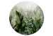 Round Canvas Tropical Plants - Jungle in Misty Dew in Shades of Green 151469