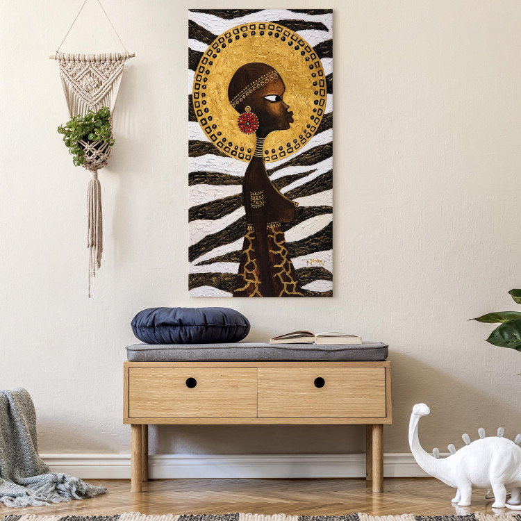 Cuadro decorativo Mujer africana (1 pieza) - retrato de mujer con diseño animal 47169 additionalImage 3
