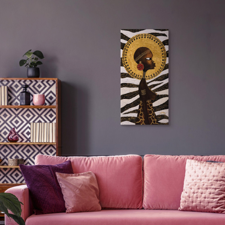 Cuadro decorativo Mujer africana (1 pieza) - retrato de mujer con diseño animal 47169 additionalImage 11