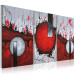 Tableau sur toile Feu (3 pièces) - abstraction avec des sphères grises et rouges 48069 additionalThumb 2