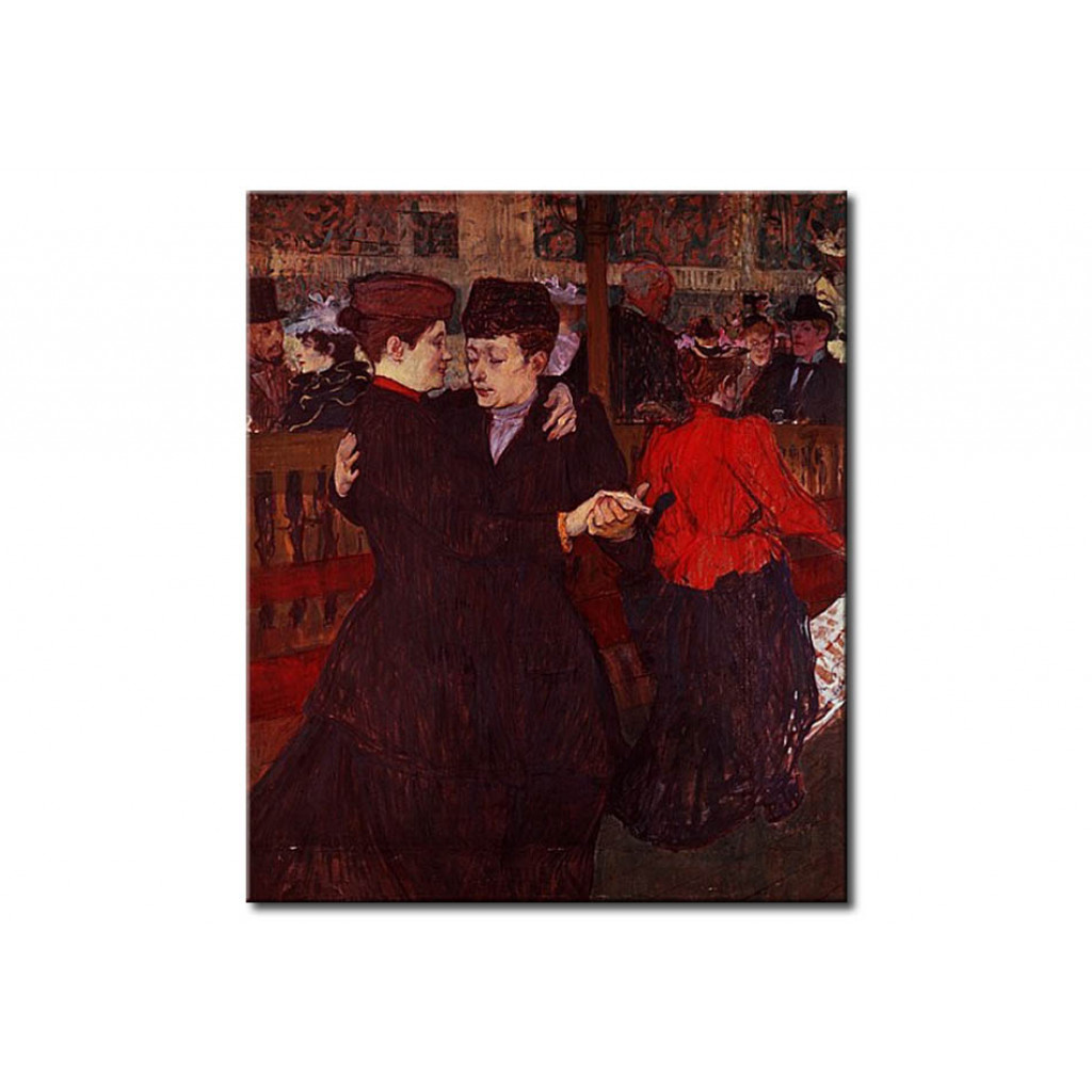 Schilderij  Henri De Toulouse-Lautrec: At The Moulin Rouge: The Two Waltzers