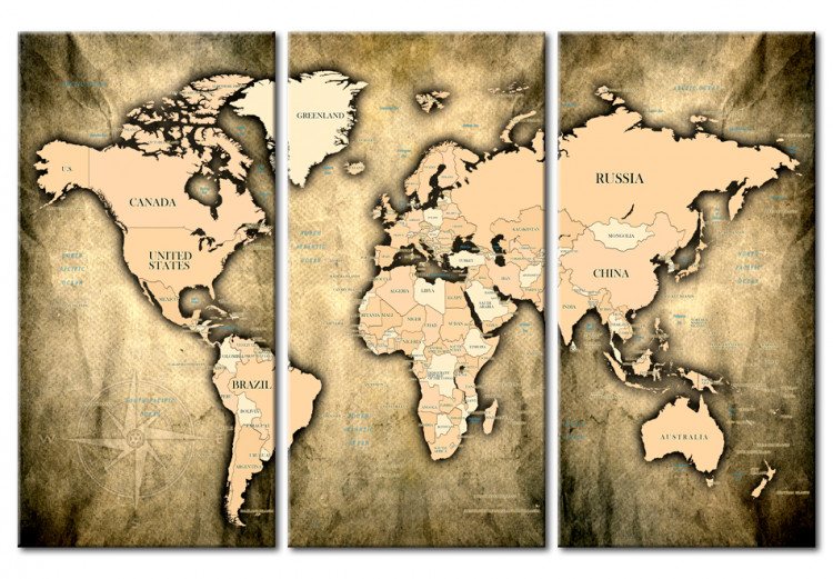 Bild auf Leinwand World Map: The Sands of Time  91869