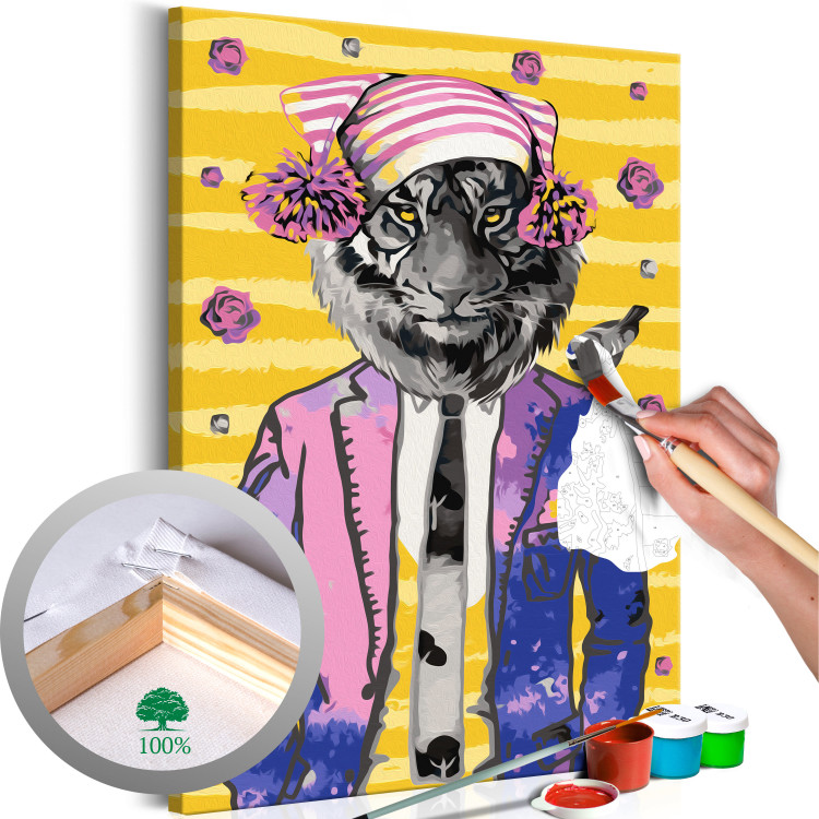 Paint by number Tiger in Hat 108179