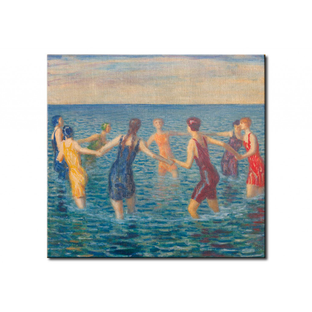 Schilderij  Franz Von Stuck: Women Bathing