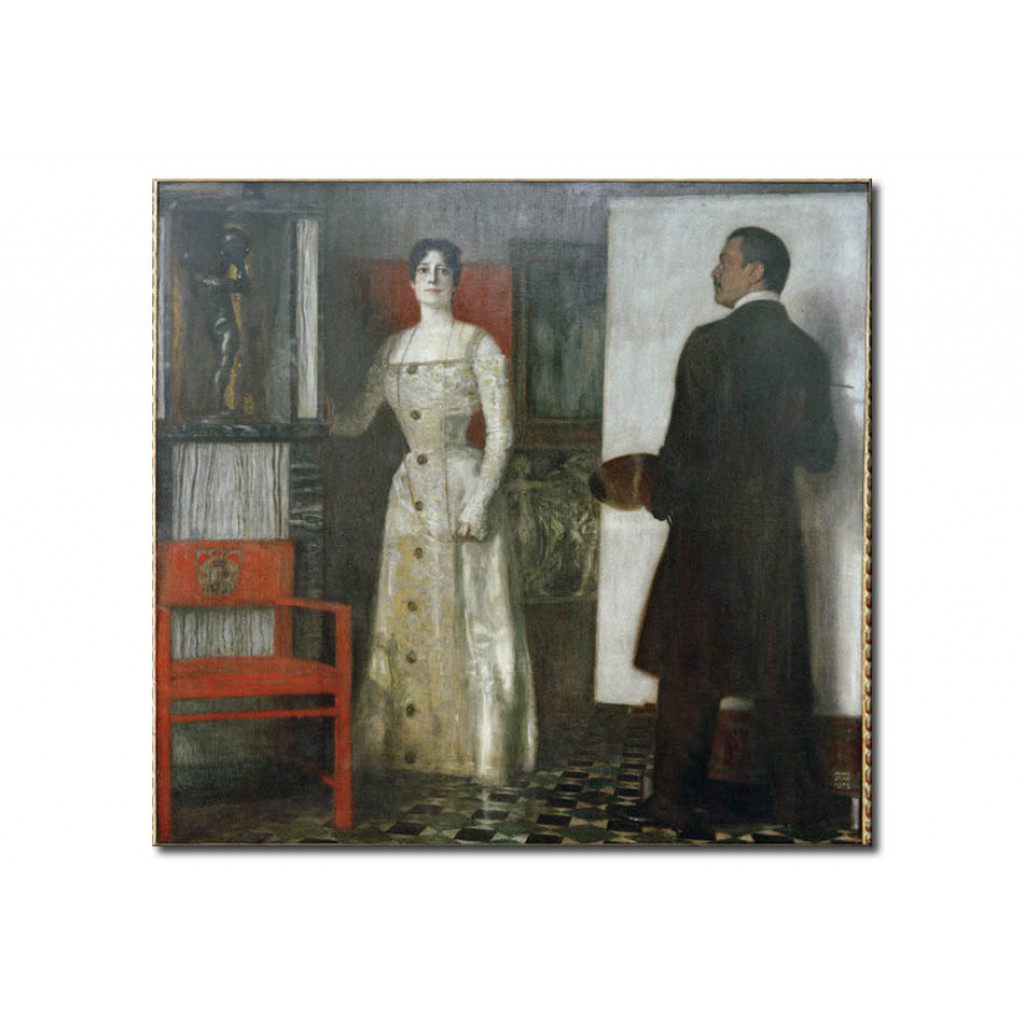 Schilderij  Franz Von Stuck: Franz And Mary Stuck In The Studio