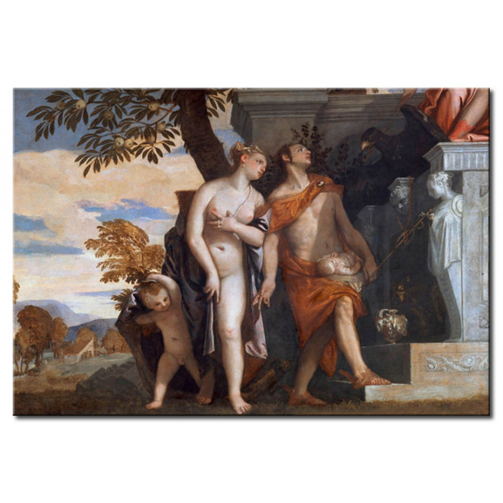 Schilderij  Paolo Veronese: Venus And Mercury With Eros And Anteros Before The Altar Of Jupiter