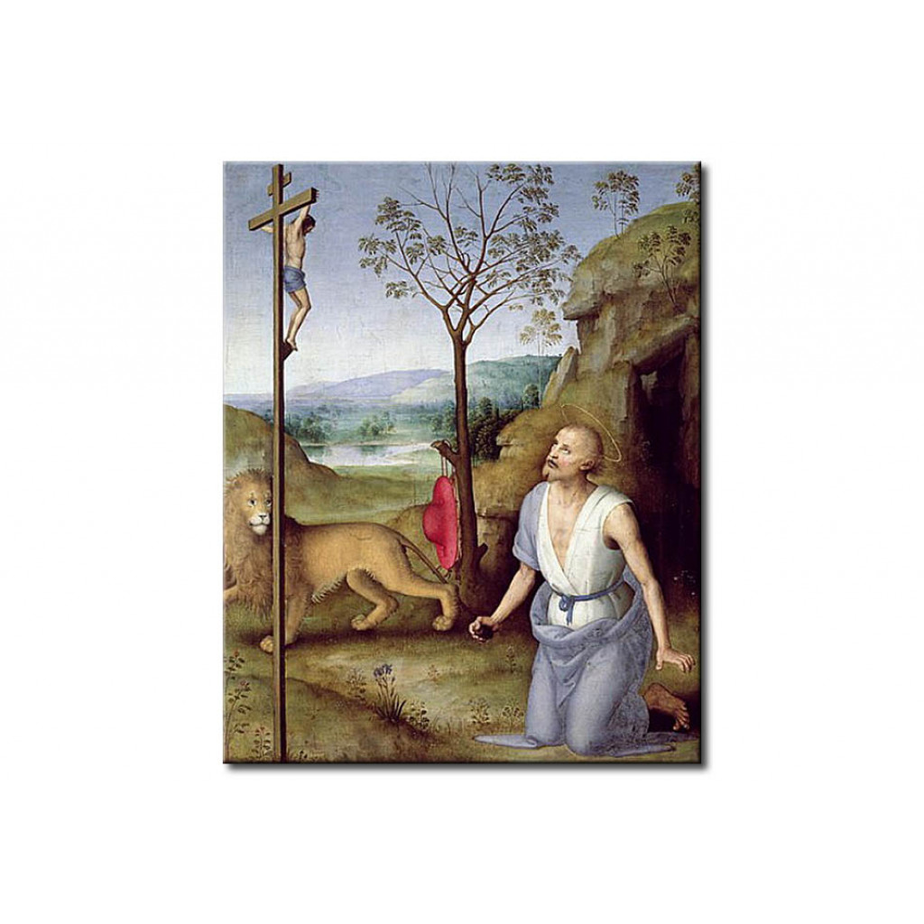 Schilderij  Pietro Perugino: St. Jerome In The Desert