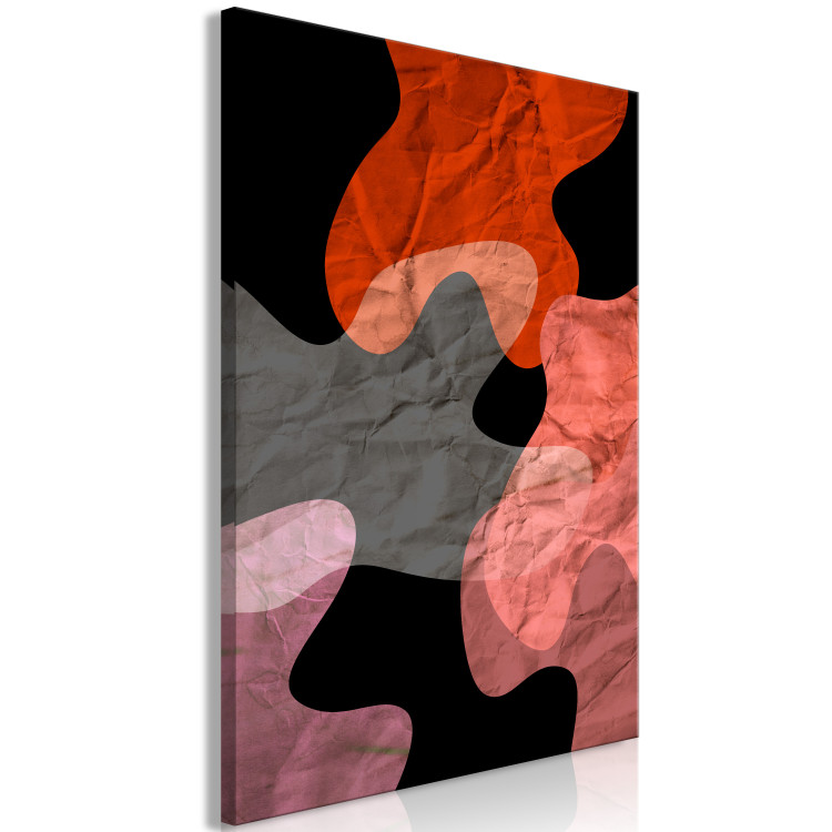 Obraz War paint - kolorowe, abstrakcyjne plamy z pogniecionym papierem w tle 122279 additionalImage 2