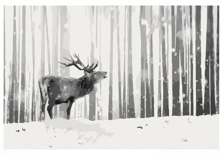 Obraz do malowania po numerach Jeleń na śniegu 127379 additionalImage 7