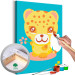 Painting Kit for Children Little Sprinter - Portrait of a Young Cheetah on a Blue Background 149779