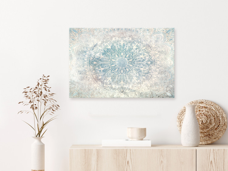 Impresión en el vidrio acrílico Mandala - Bright Ornament in Cool Colors on a White Background [Glass] 150879 additionalImage 4
