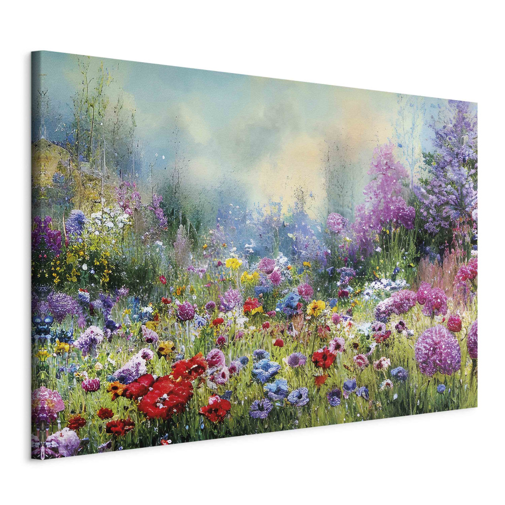 Schilderij Flower Meadow - Monet-Style Composition Generated By AI [Large Format]