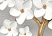 Round Canvas Magic Magnolia - Abstract Tree With White Flowers 151479 additionalThumb 2