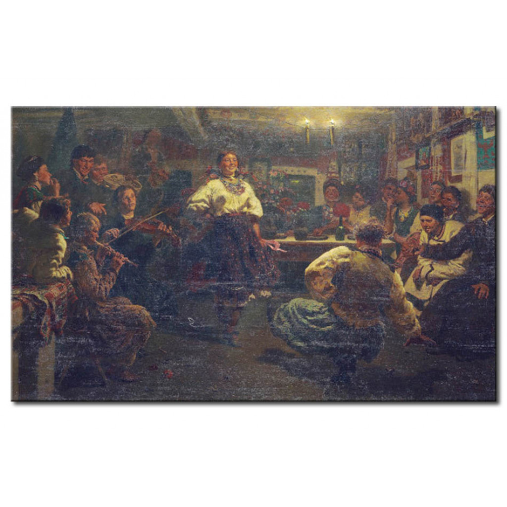 Schilderij  Ilja Repin: Gemütlicher Dorfabend