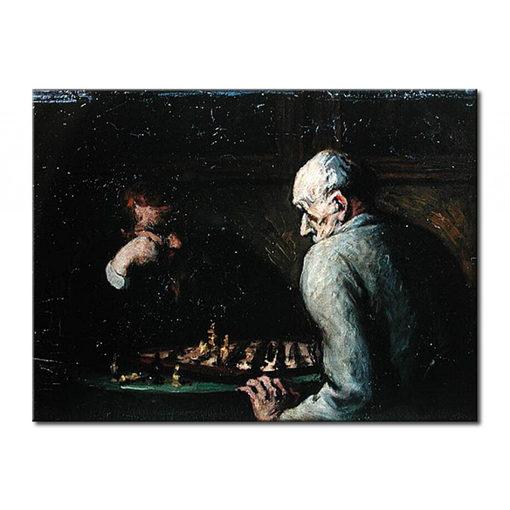 Schilderij  Honoré Daumier: The Chess Players