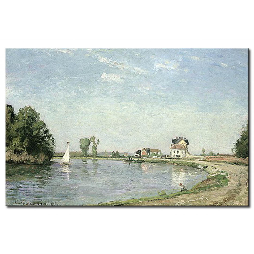 Schilderij  Camille Pissarro: At The River's Edge
