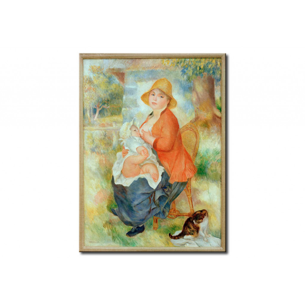Schilderij  Pierre-Auguste Renoir: Maternite. Femme Allaitant Son Enfant