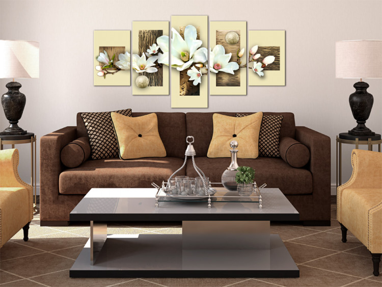 Canvas Texture and magnolia 55679 additionalImage 3