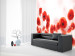 Wall Mural Poppies - Modern Abstraction of Red Poppies on a Contrasting Background 60379