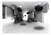 Carta da parati Tunnel grigio geometrico - spazio con palle nere e luce 65679 additionalThumb 1