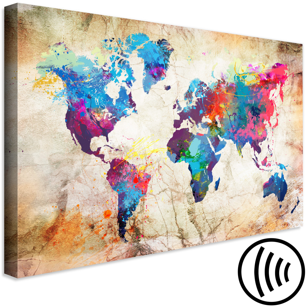 Schilderij  Kaarten Van De Wereld: World Map: Urban Style