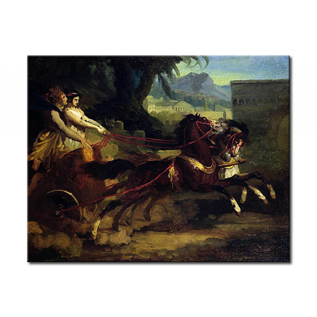 Schilderij  Théodore Géricault: Ancient Chariot Race, After A Painting By Carle Vernet