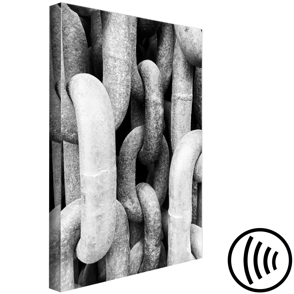 Obraz Dźwięk Metalu (1-częściowy) - Styl Loftowy W Szarym Odcieniu