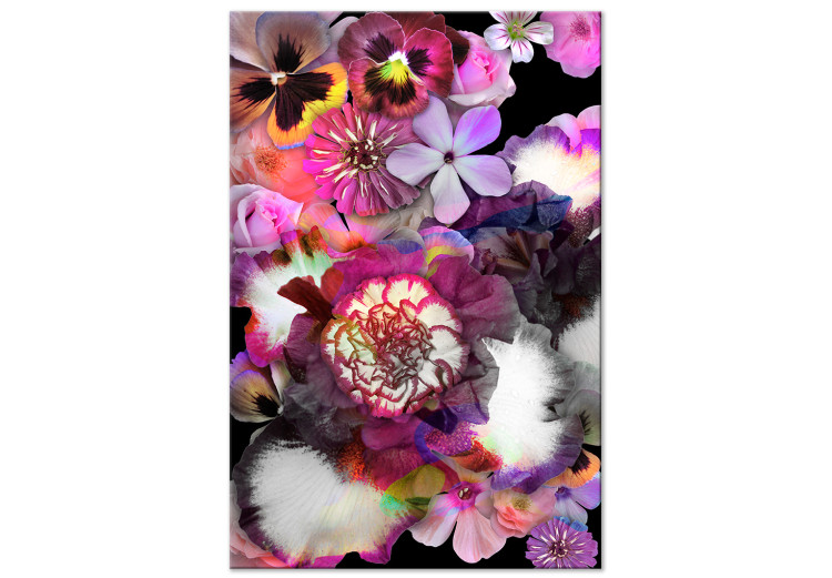 Obraz na płótnie Roślinne szaleństwo - bujne kwiaty w kolorach fioletu i różu