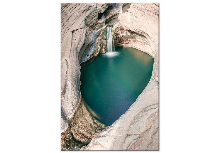 Canvas Closed bay - photo with a turquoise waterfall