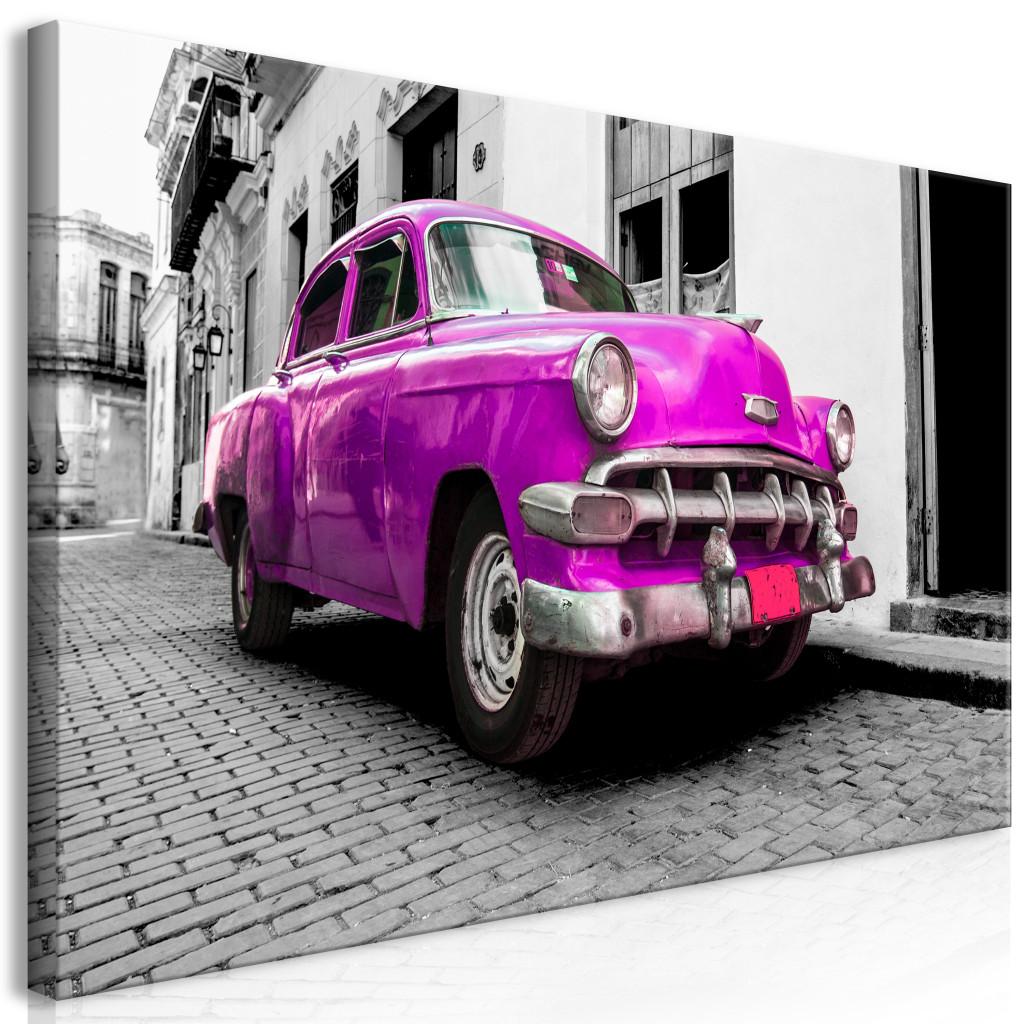 Duży Obraz XXL Klasyczne Kubańskie Auto (Różowy) II [Large Format]