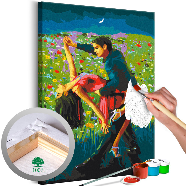 Paint by number Tango in the Moonlight - A Dancing Couple in a Colorful Meadow 144089