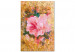 Obraz do malowania po numerach Różowa róża - kwitnący duży kwiat na złotym przetartym tle 146189 additionalThumb 4