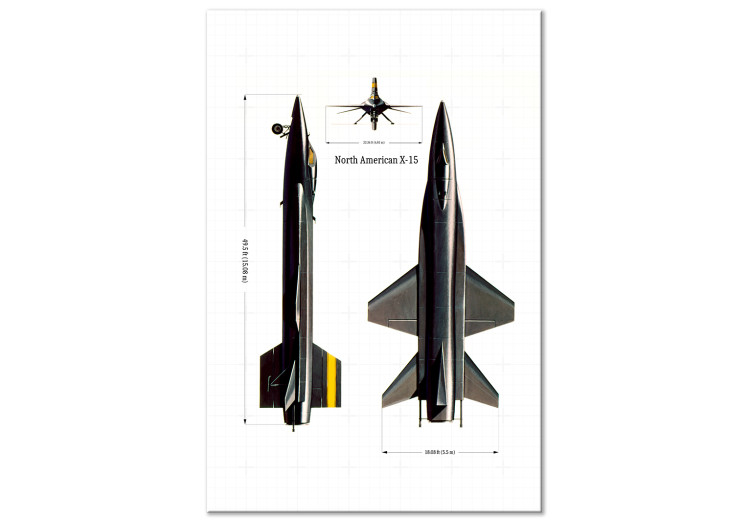 Canvas North American X-15 - Technical Projection with Dimensions