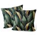 Kissen Velours Gold-green leaves - a floral pattern 147089 additionalThumb 3