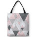 Totebag Powdery triangles - geometric, minimalist motif in shades of pink 147489